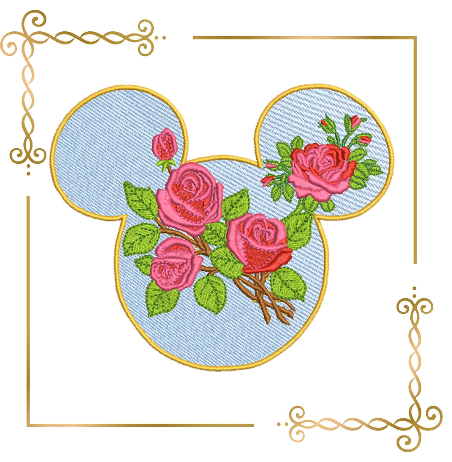 Mouse,  Head,  rose, bouquet,  embroidery zum direkten Download.