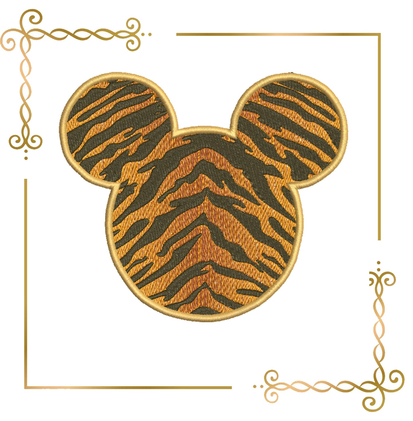 Souris, tête, motif de broderie de tigre zum direkten Télécharger.