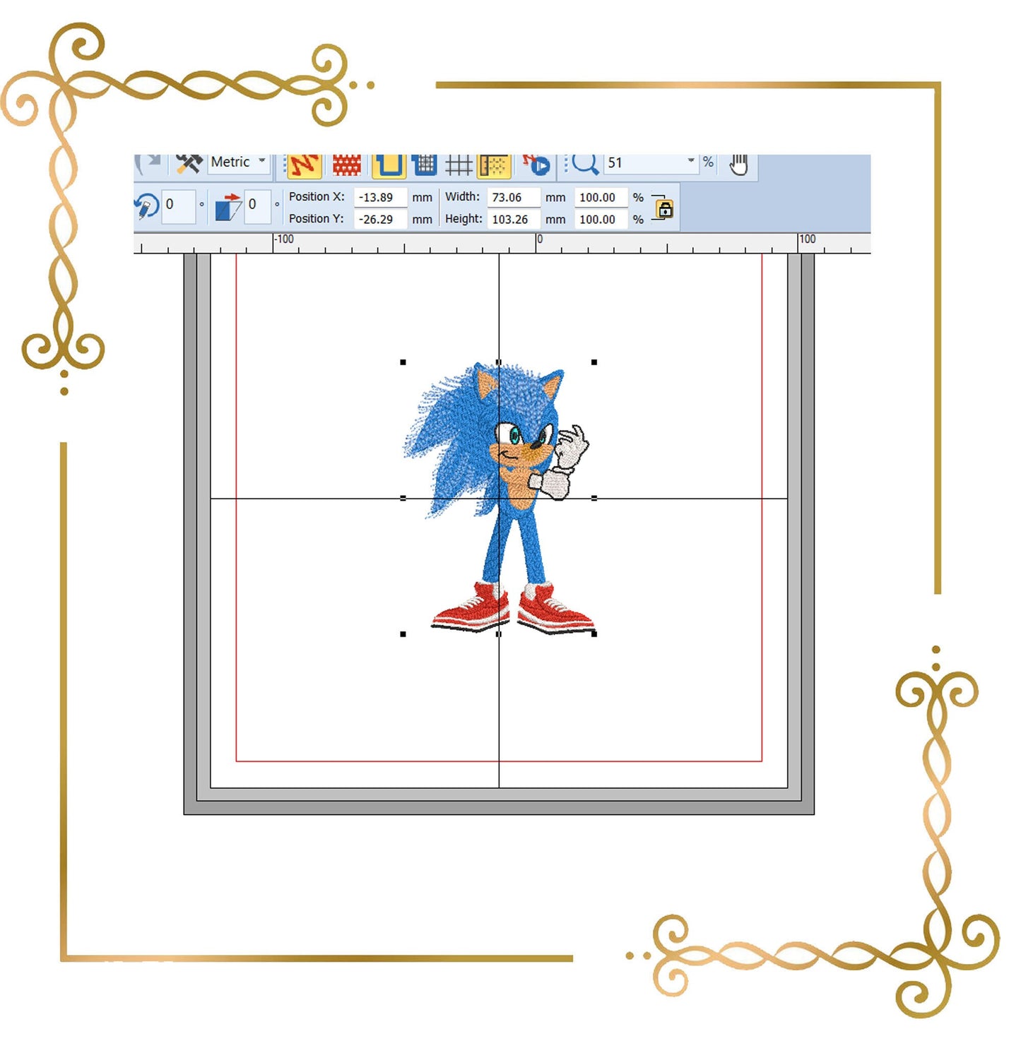 Zeichentrickfiguren Sonic, Hedgehog, Stickmuster zum direkten Download Geschenk für Kind