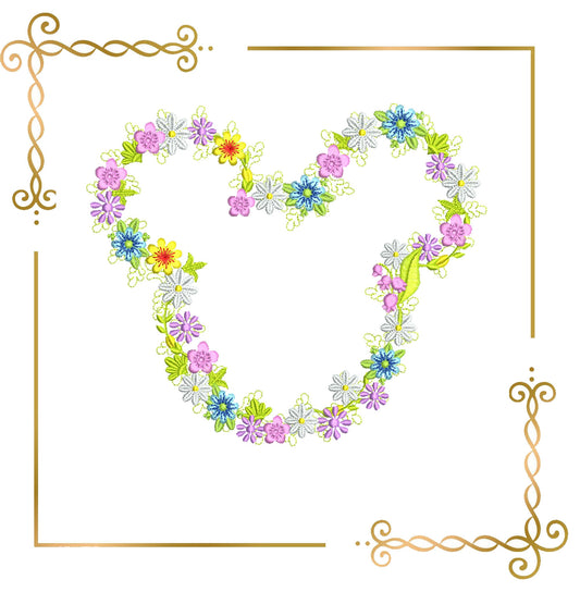 Mouse, Head, Parody, Minnie, flowers, bouquet 2 Sizes embroidery zum direkten Download.