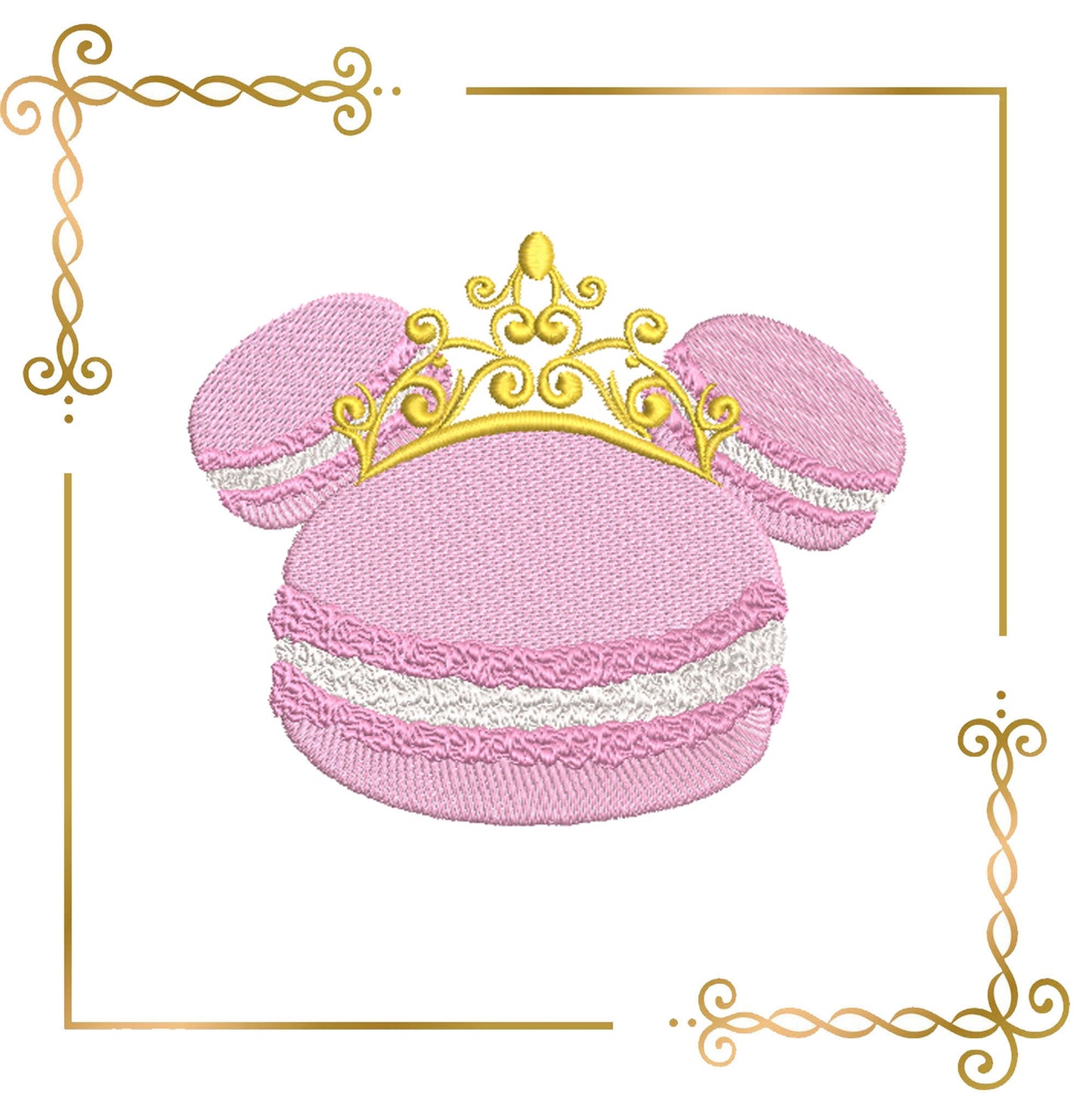 Mouse macaroon, Head,  Parody, 2 Sizes embroidery zum direkten Download.