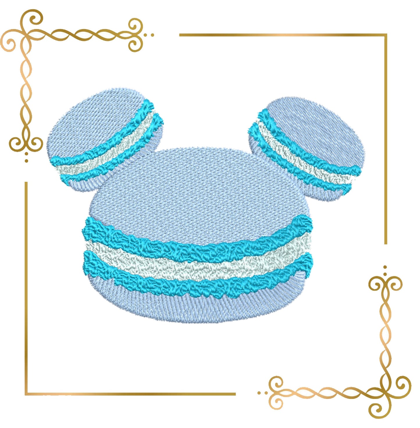 Mouse macaroon, Head,  Parody, 2 Sizes embroidery zum direkten Download.