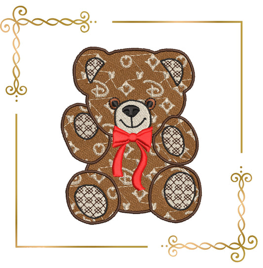 Teddybär Super Fashion Jungtier, Zeichentrickfigur, 2 Stickmuster-Varianten zum direkten Download.