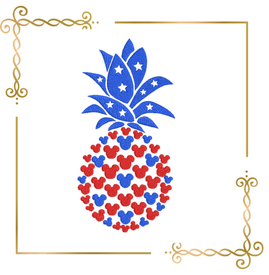 Gift design Mouse,  Head,  Parody,  pineapple, mickey 2 Sizes embroidery zum direkten Download.