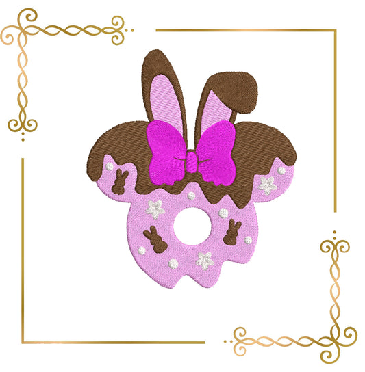 Easter Minnie Mouse Head Gingerbread Bunny machine embroidery design