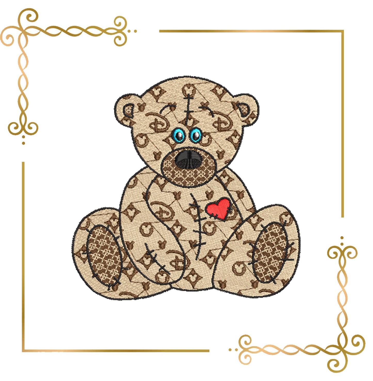 Teddy Bear Super Fashion,   3 variants, 2 sizes, embroidery design to the direct download.