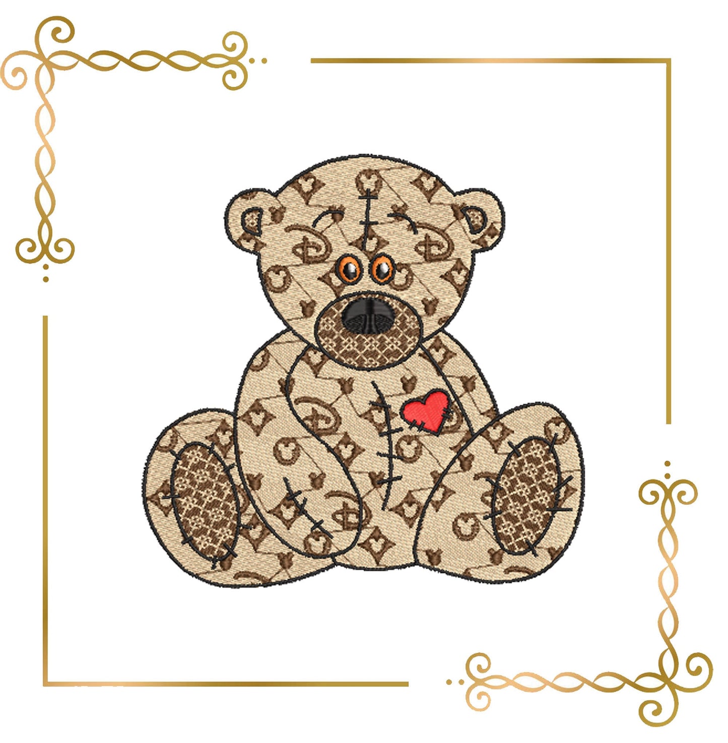 Teddy Bear Super Fashion,   3 variants, 2 sizes, embroidery design to the direct download.