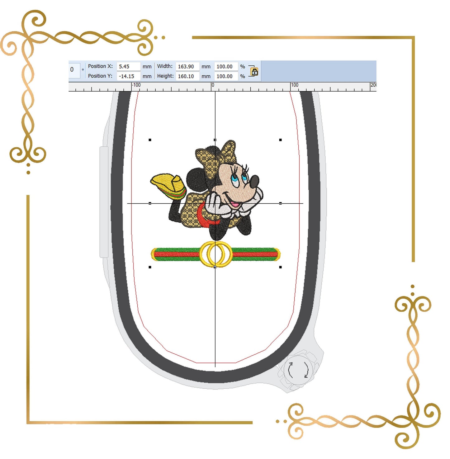 Mouse  Fashionista 2 size  Fantasy  parody embroidery design to the direct download.