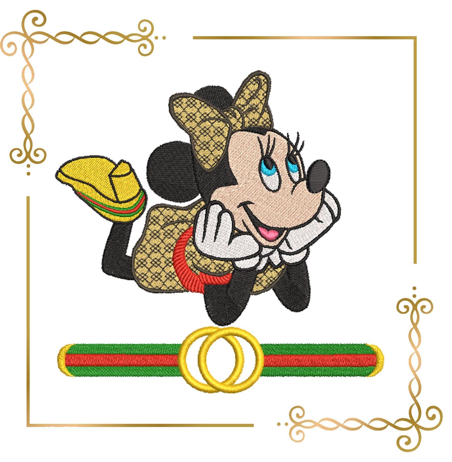 Mouse  Fashionista 2 size  Fantasy  parody embroidery design to the direct download.