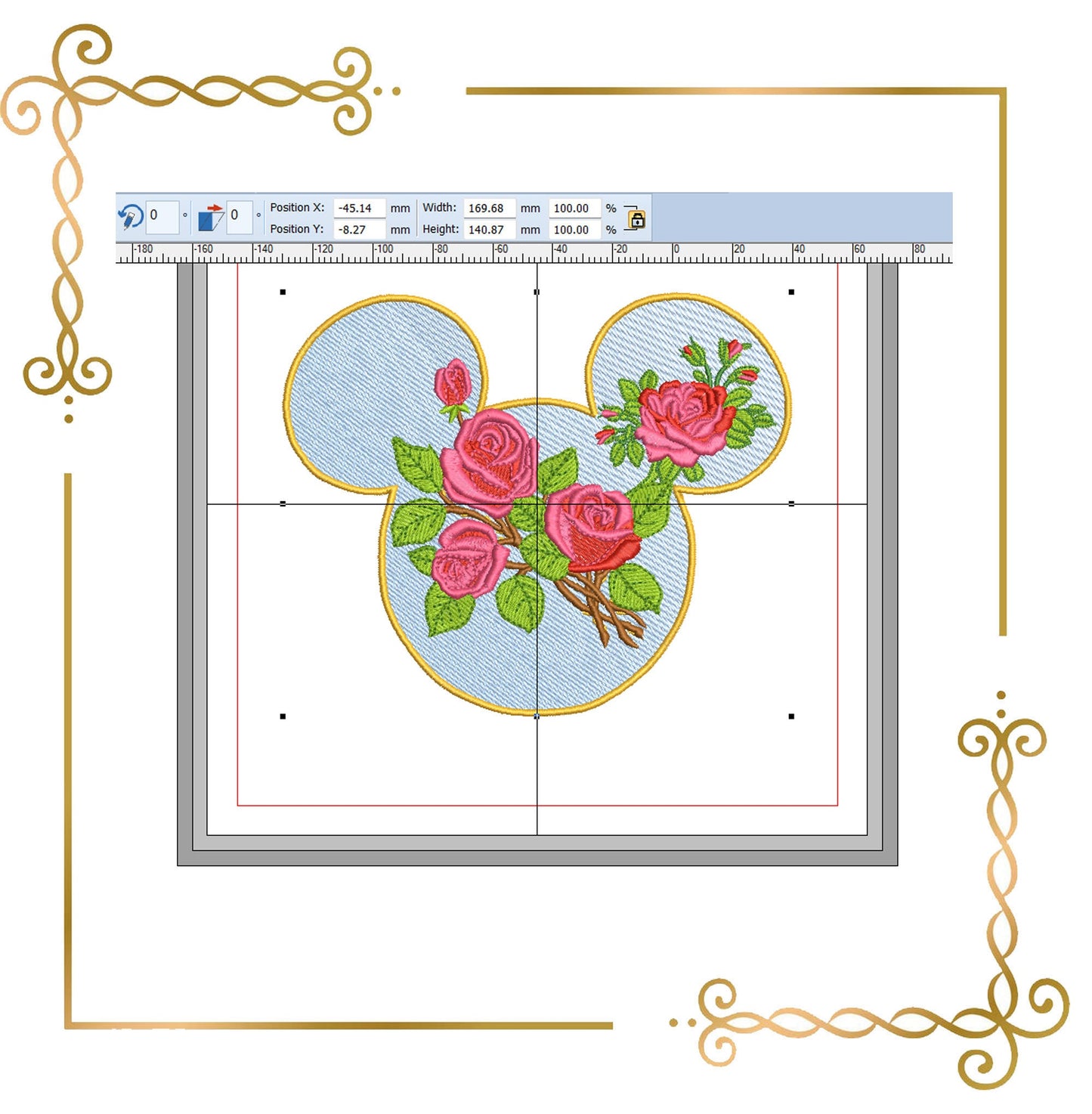 Mouse,  Head,  rose, bouquet,  embroidery zum direkten Download.