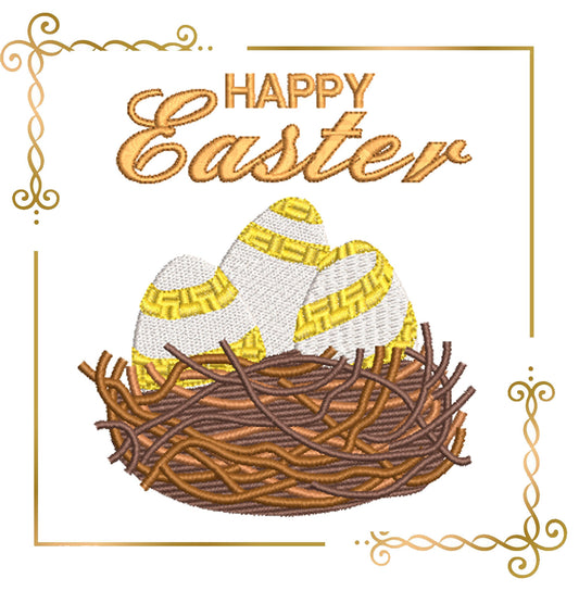 Free design Easter eggs in the nest machine embroidery designv