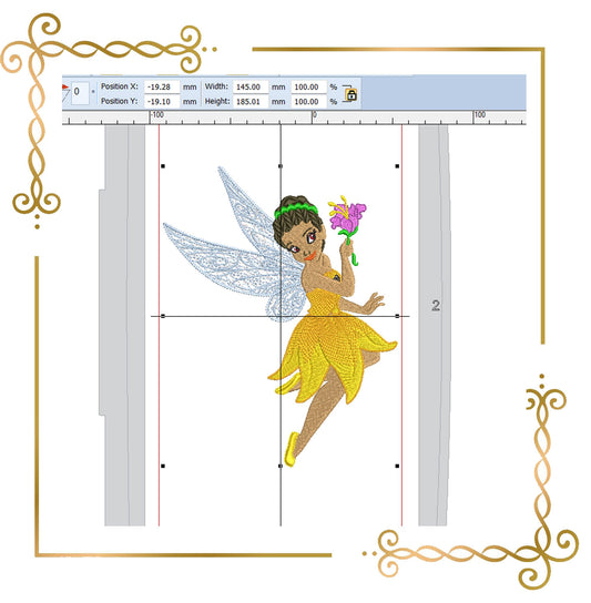 Princess Fabulous Fairy, Stickmaschinendesign, Iridessa, der direkte Download.