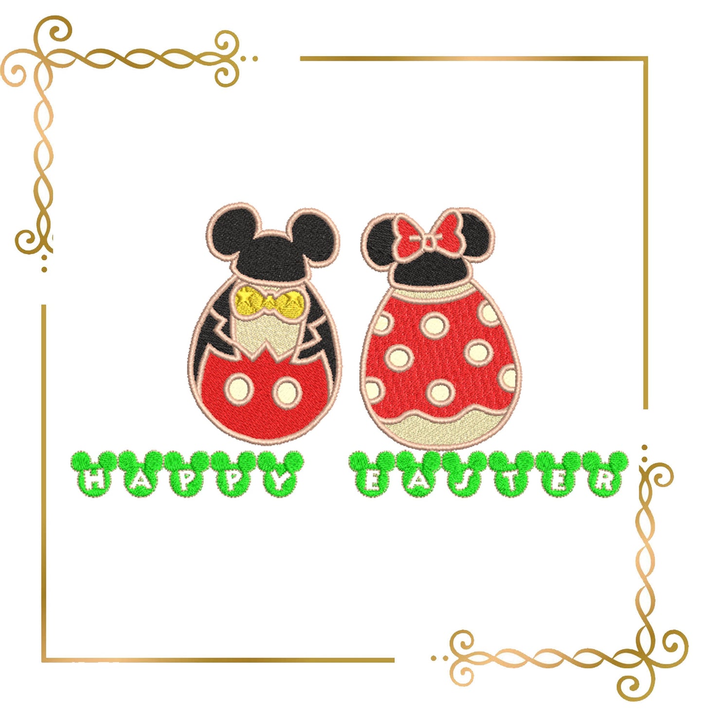 Easter Mickey Mouse Eggs Minnie Mouse machine embroidery design