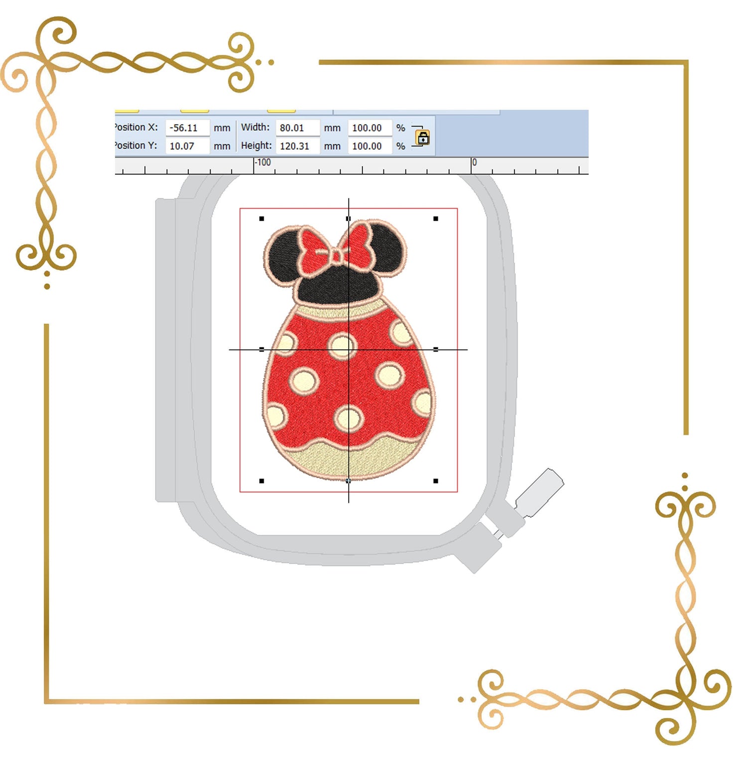 Easter Mickey Mouse Eggs Minnie Mouse machine embroidery design