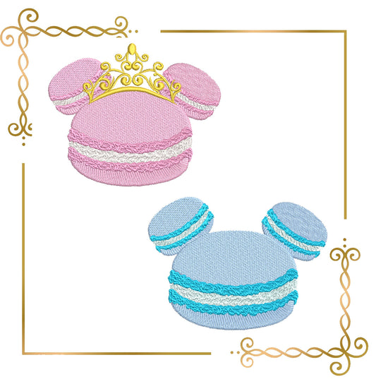 Mouse macaroon, Head,  Parody, 2 Sizes embroidery zum direkten Download.