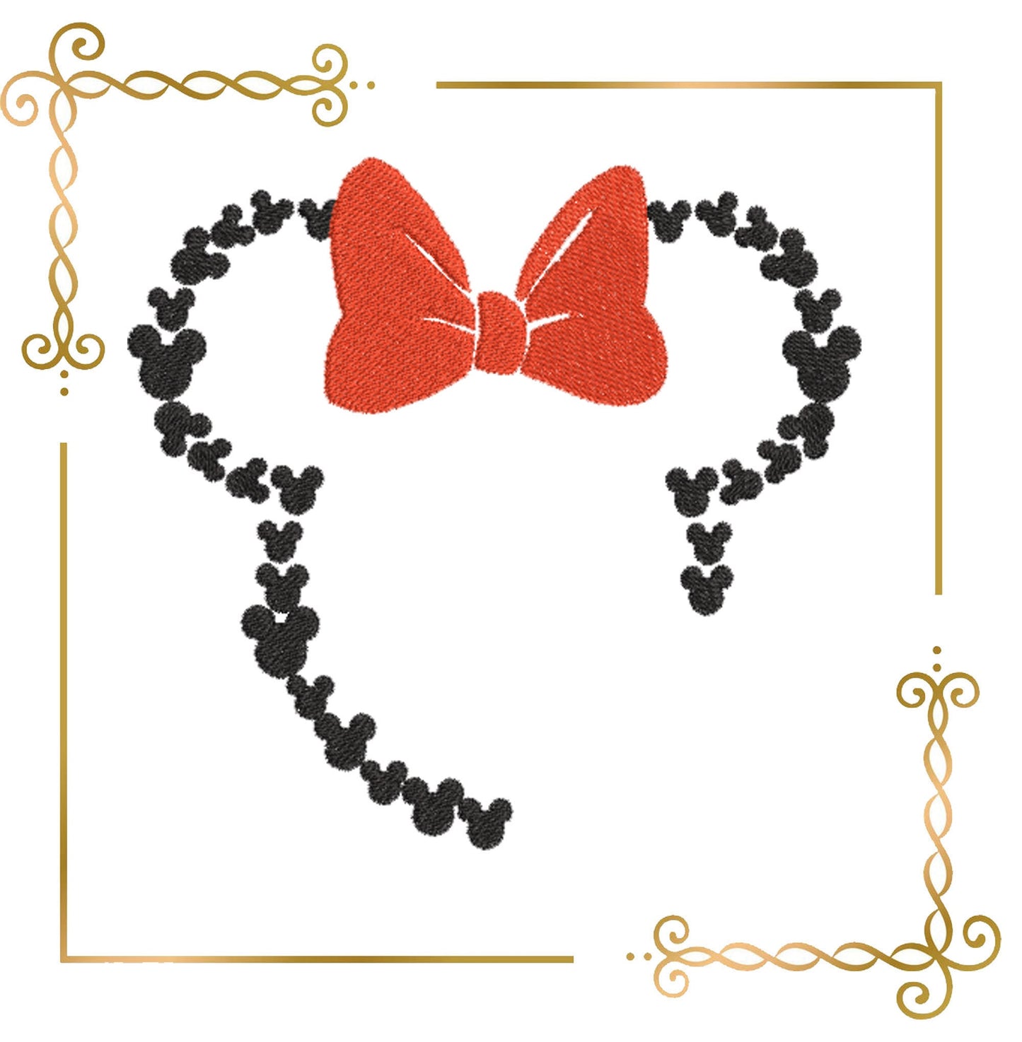 Mouse,  Head,  Minnie, the bow, embroidery zum direkten Download.