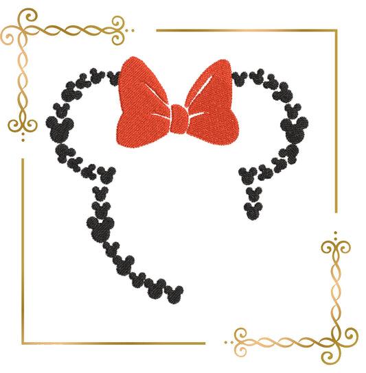 Mouse,  Head,  Minnie, the bow, embroidery zum direkten Download.