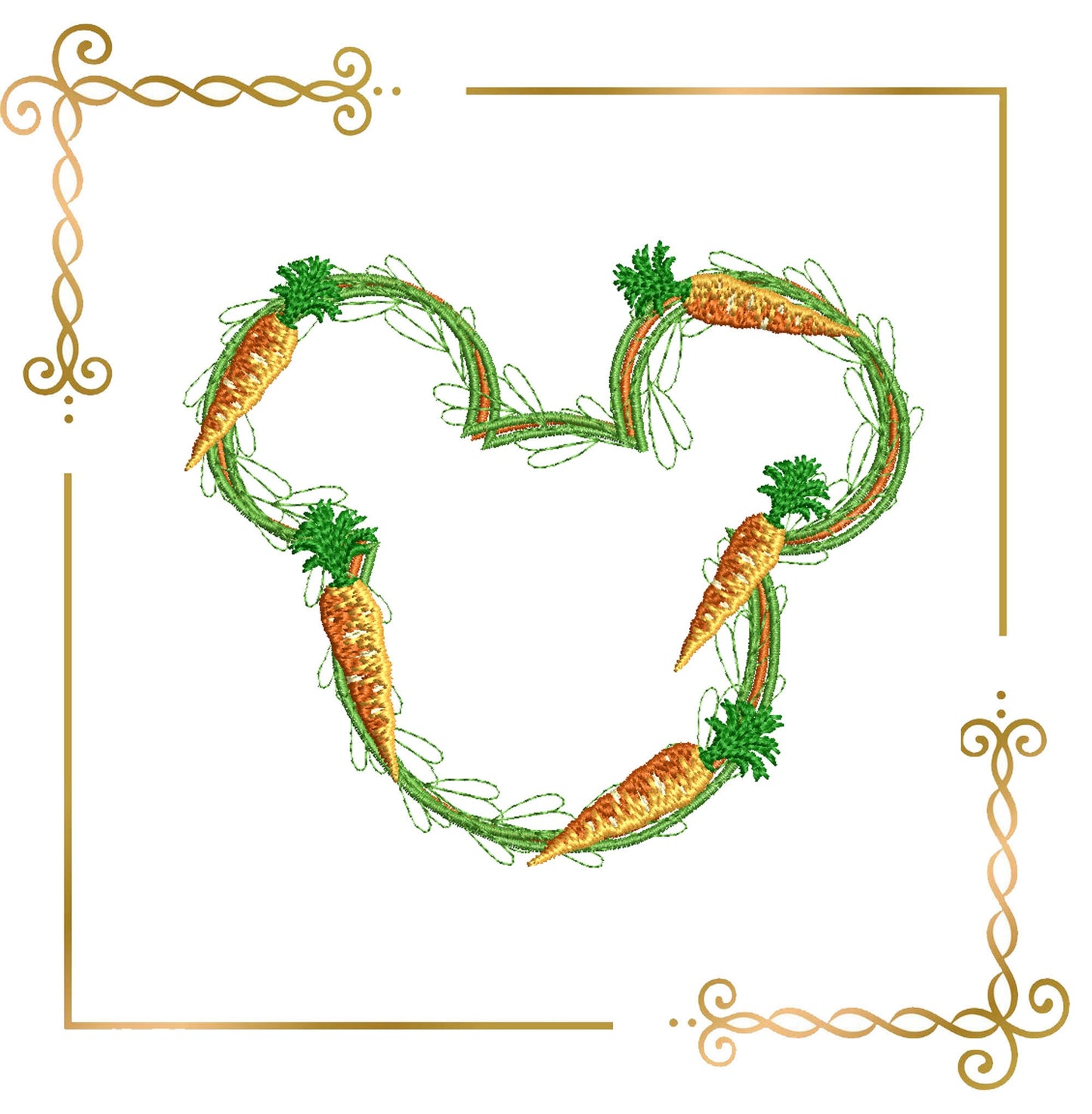 Easter Mickey Mouse Head carrot machine embroidery design