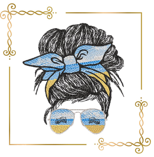 Muttertag, Mom Life Haar, Strand, 2 Größen, Stickmuster zum direkten Download.