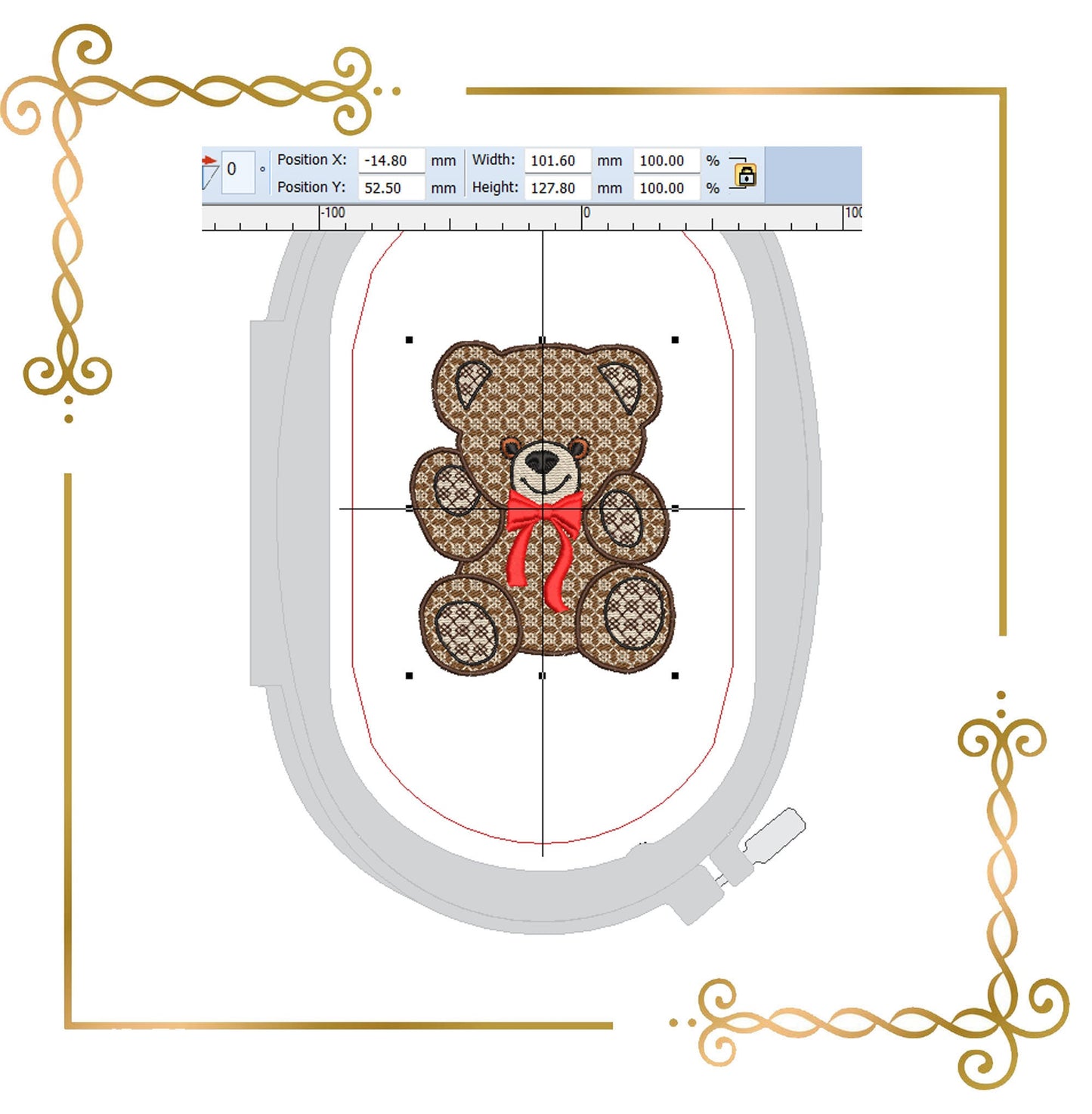 Teddy Bear Super Fashion cub, personnage de dessin animé, 2 variantes de motif de broderie à télécharger directement.