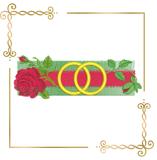 Blumen, Rose, Stickmuster zum direkten Download.