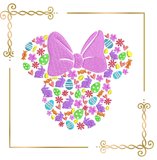 Easter Minnie Mouse Head Eggs toys machine embroidery design