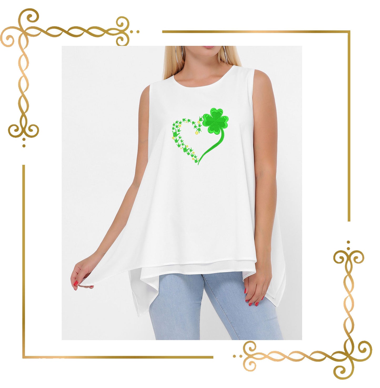 Sankt Patrick's day , Heart,  2 sizes parody embroidery design to the direct download.