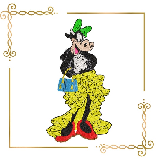 Characters and Cartoon Clarabelle, Fashionable, Cow, 2 Sizes,   embroidery design  zum direkten Download