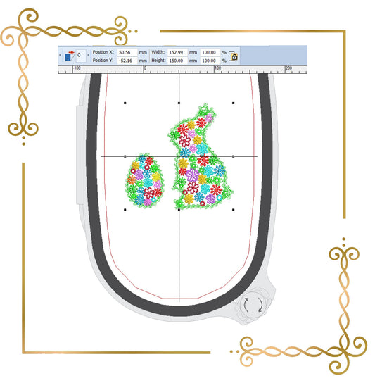 Free design Easter bunny egg Flowers machine embroidery design