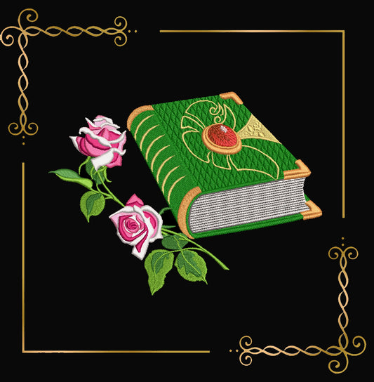 Magic Book Embroidery Design