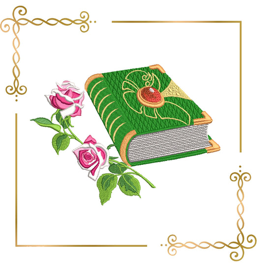 Magic Book Embroidery Design