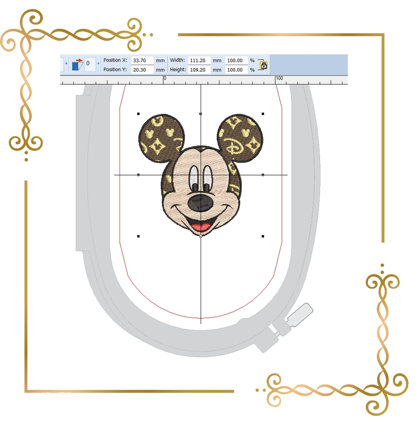 Mouse, Fantasy,  Head,  2 sizes parody embroidery design to the direct download.