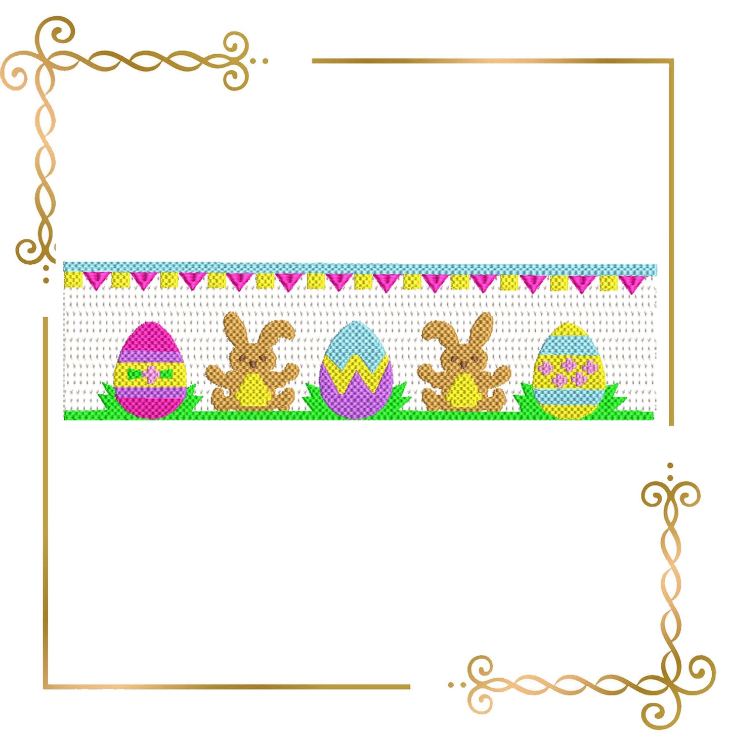 Smocking Easter Digital Embroidery Machine Design to the direct download