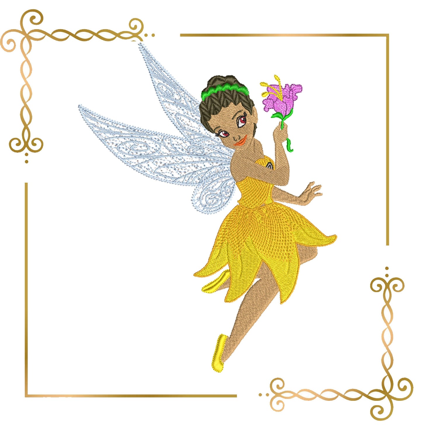 Princess Fabulous Fairy, Embroidery machine design,  Iridessa, the direct download.