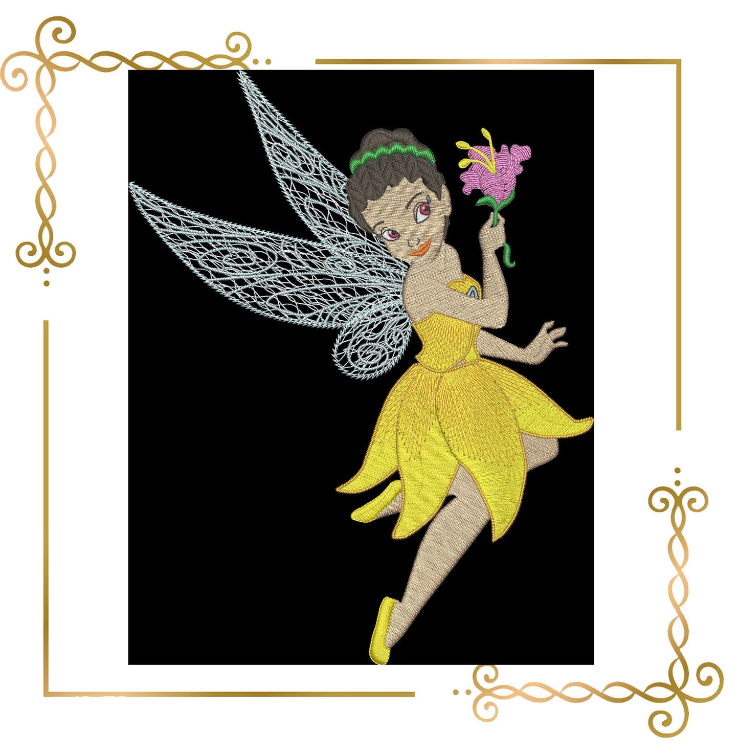 Princess Fabulous Fairy, Embroidery machine design,  Iridessa, the direct download.