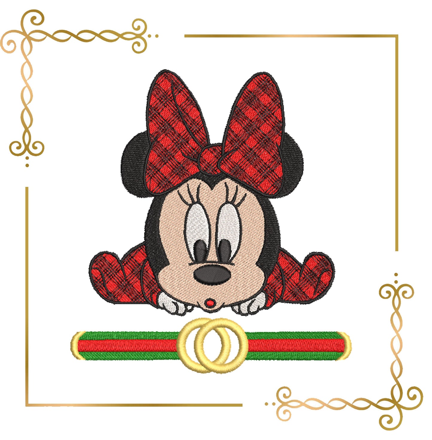 Souris Baby Minnie, 4 variantes, Fantasy. parodie. motif de broderie au téléchargement direct.