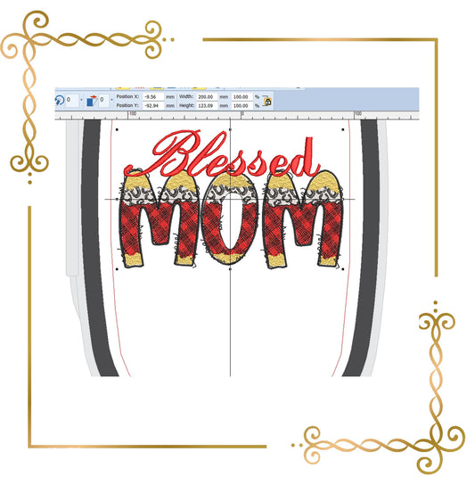 Mother's day,   Blessed MOM, Embroidery design to the direct download.