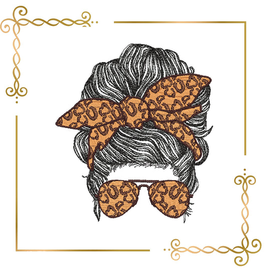 Muttertag, Mom Life Hair, Stickmuster zum direkten Download.
