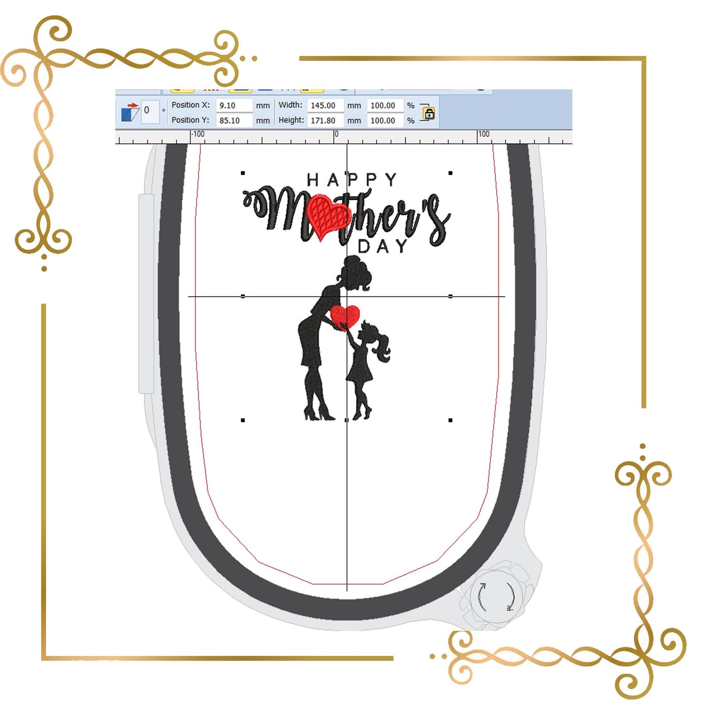 Mother's day,  Congratulations, heart,    embroidery design to the direct download.