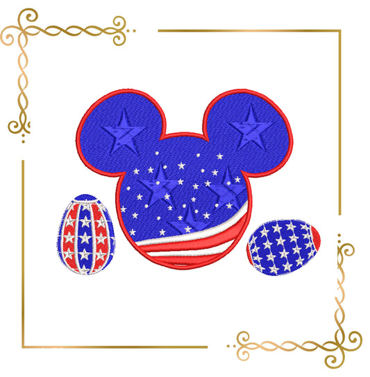 Free design Easter Mickey Mouse Head Eggs machine embroidery design