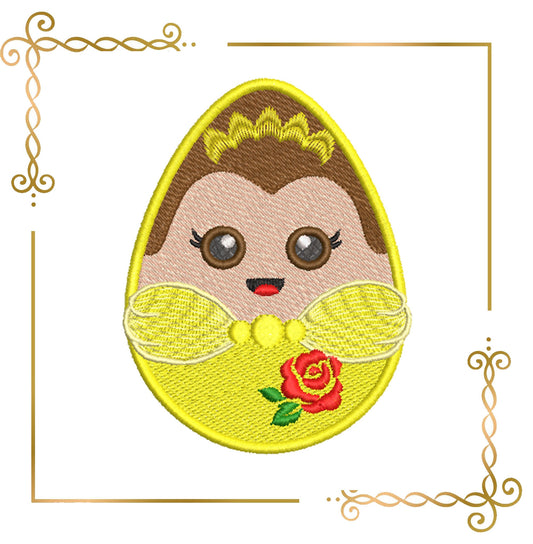 Easter Princess Belle Easter Egg machine embroidery design 