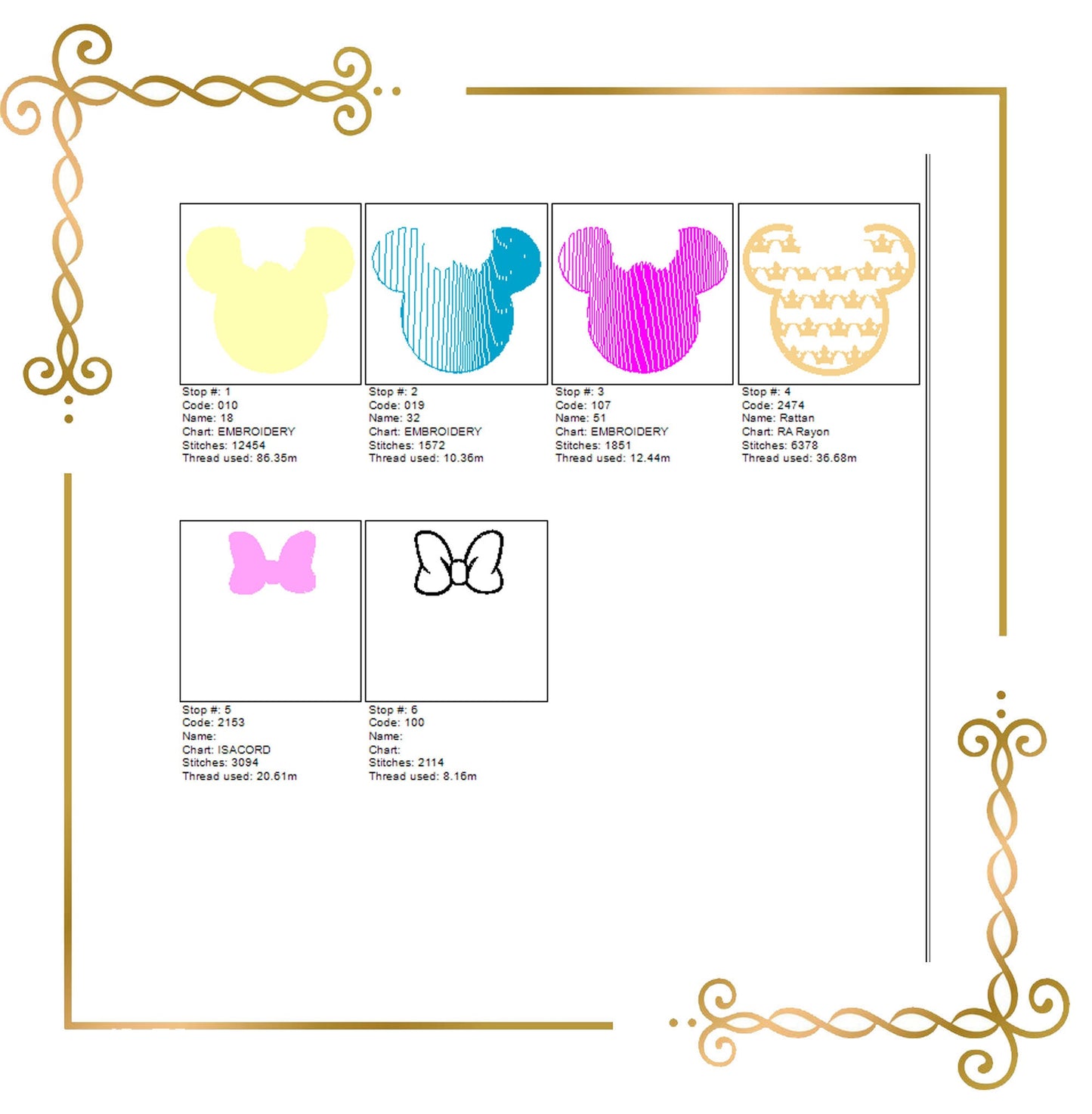 Mouse, Minnie, rainbow,  head, crown, embroidery  to the direct download