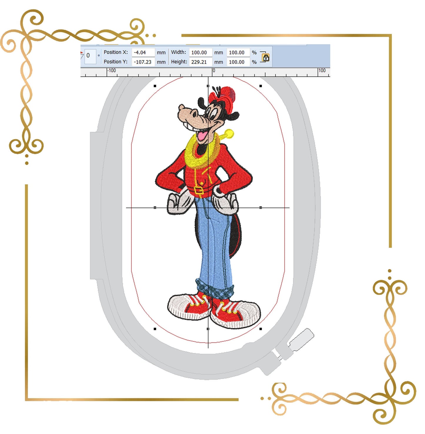 Cartoon Character Horace Horse Disney digital machine embroidery design