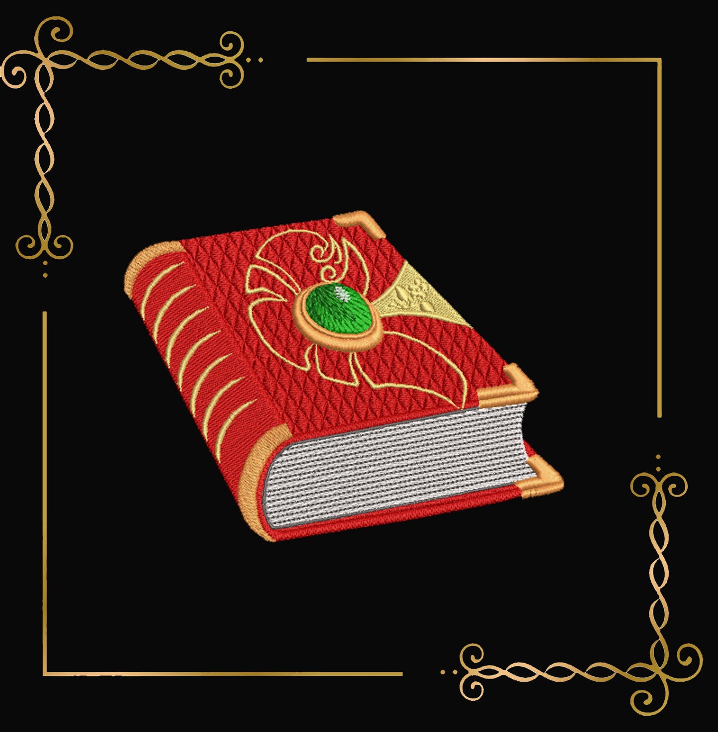 Magic Book Embroidery Design