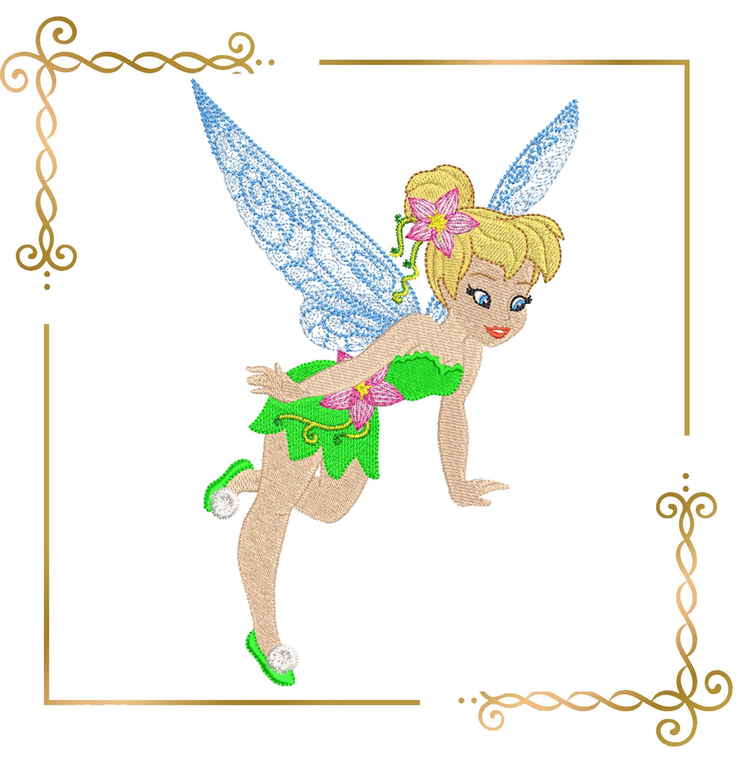 Princess, Fabulous, Fairy, 2 Sizes, Embroidery machine design Tinker Bell to the direct download.