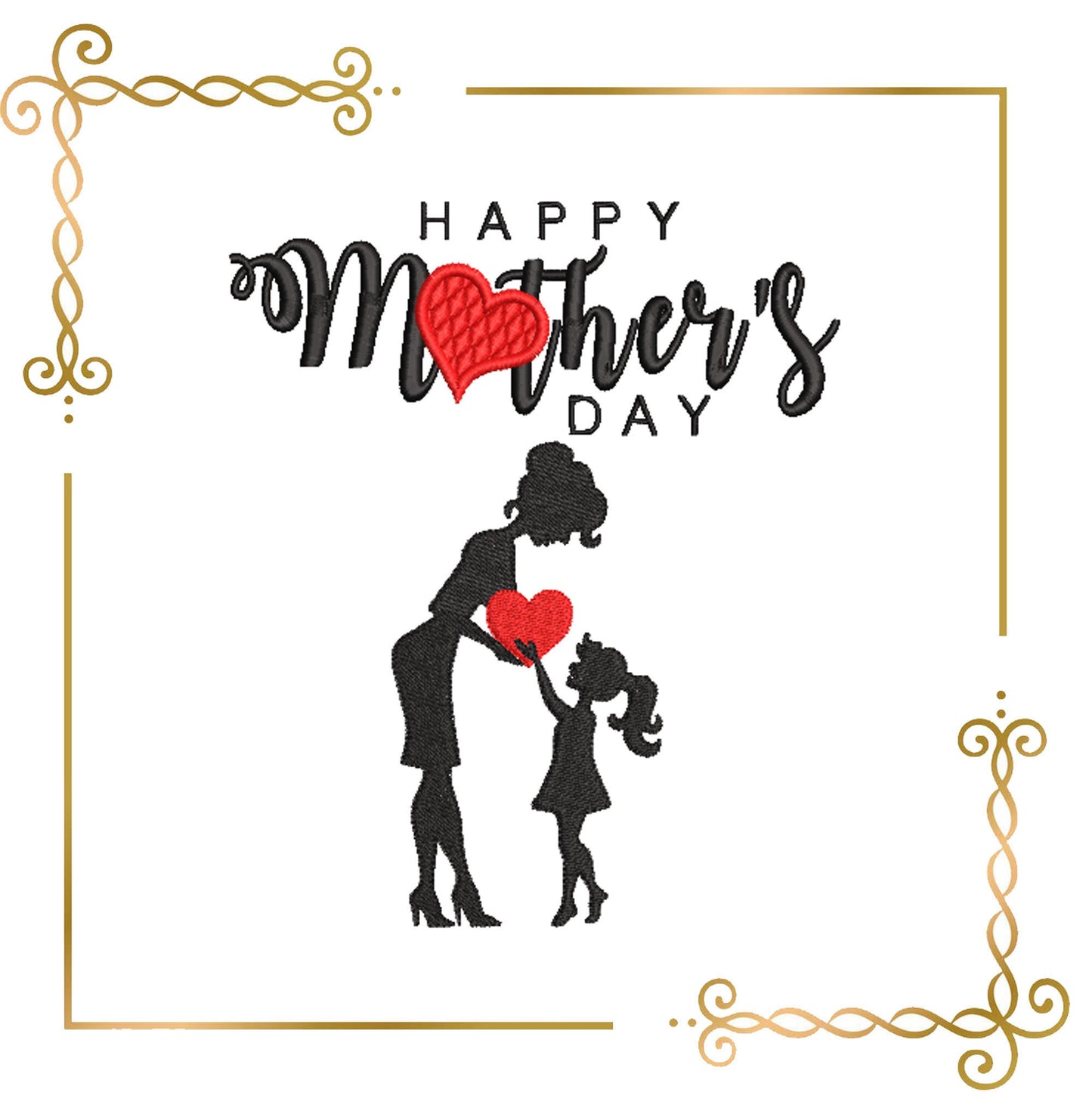 Mother's day,  Congratulations, heart,    embroidery design to the direct download.