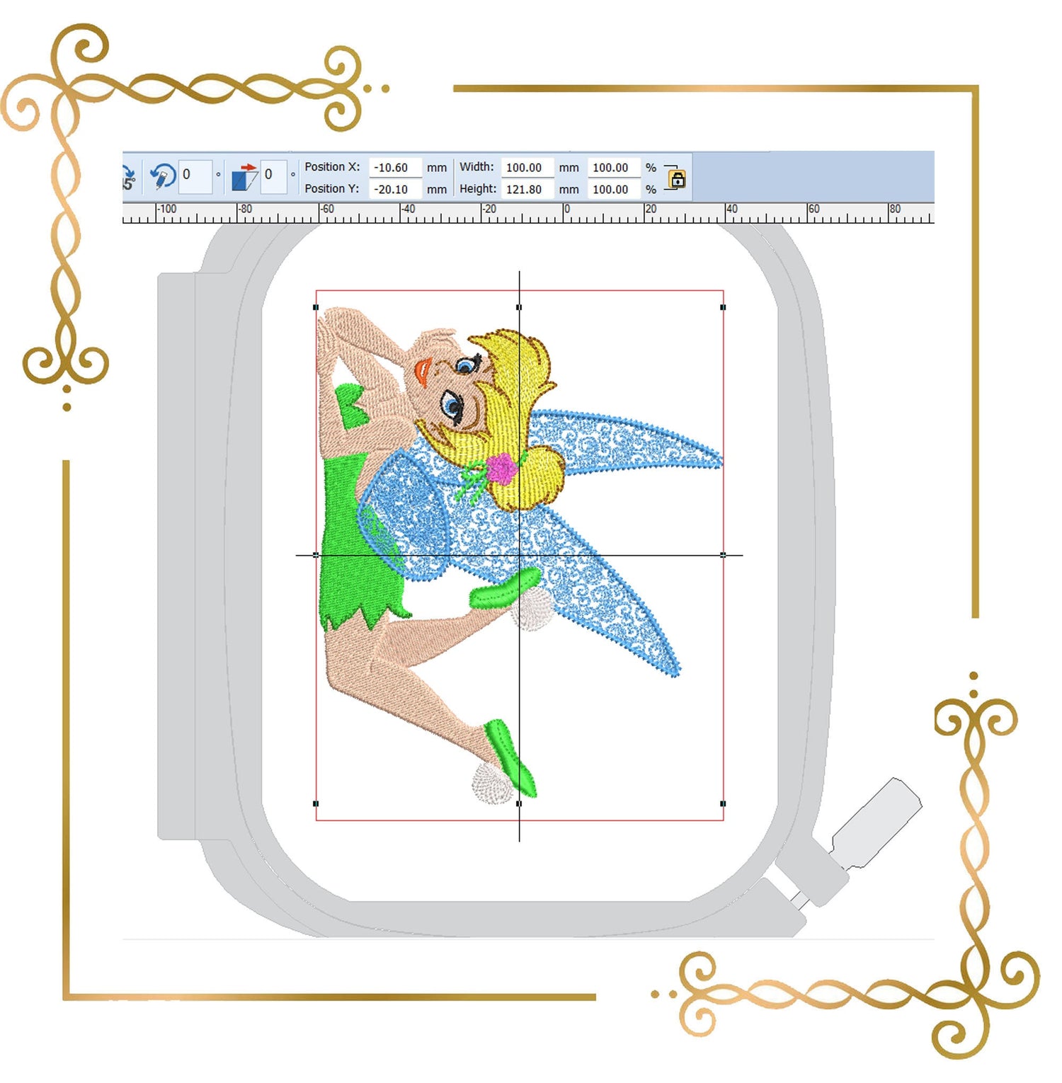 Princess Fabulous Fairy Tinker Bell  fairy, fabulous fairy, Disney character, Embroidery  machine design  to the direct download.