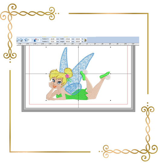 Princess Fabulous Fairy Tinker Bell, fabulous fairy, Disney character, Embroidery machine design