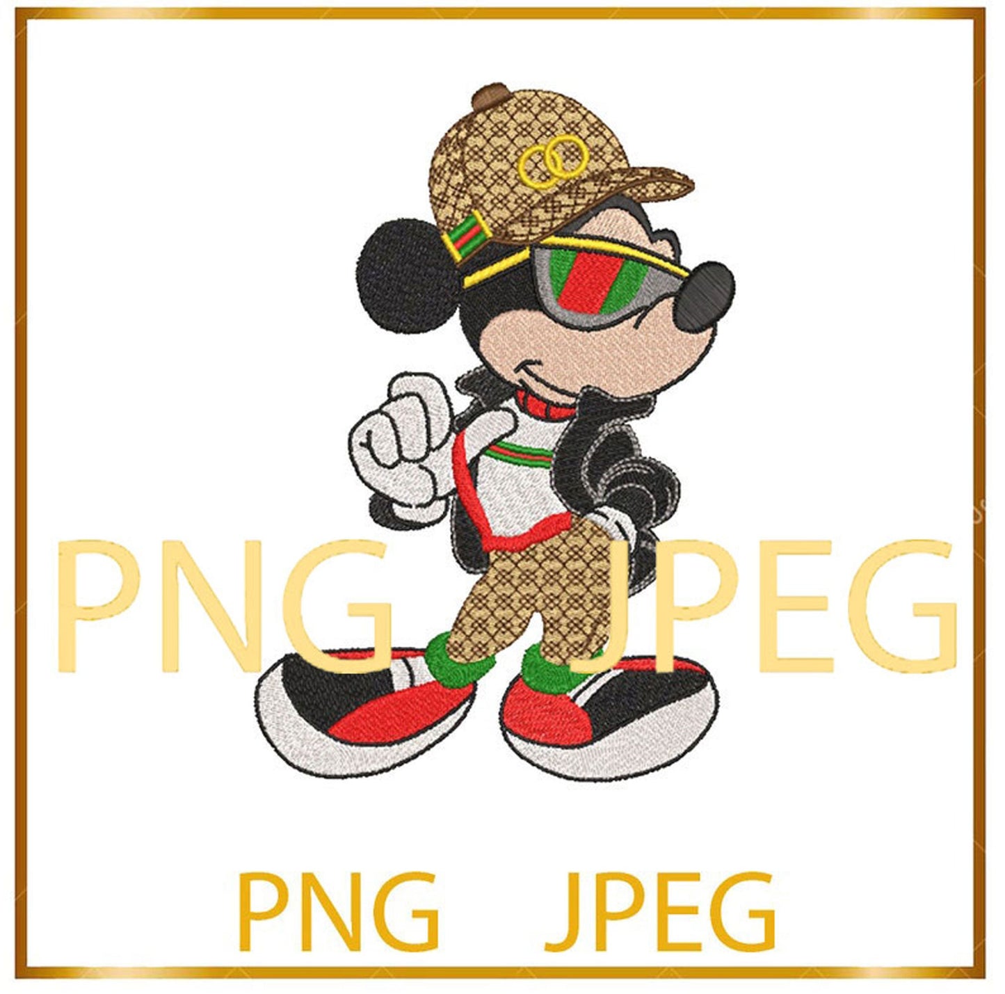 PNG or JPG files for printing Mouse with the cap and glasses, cartoon character,  to the direct download.