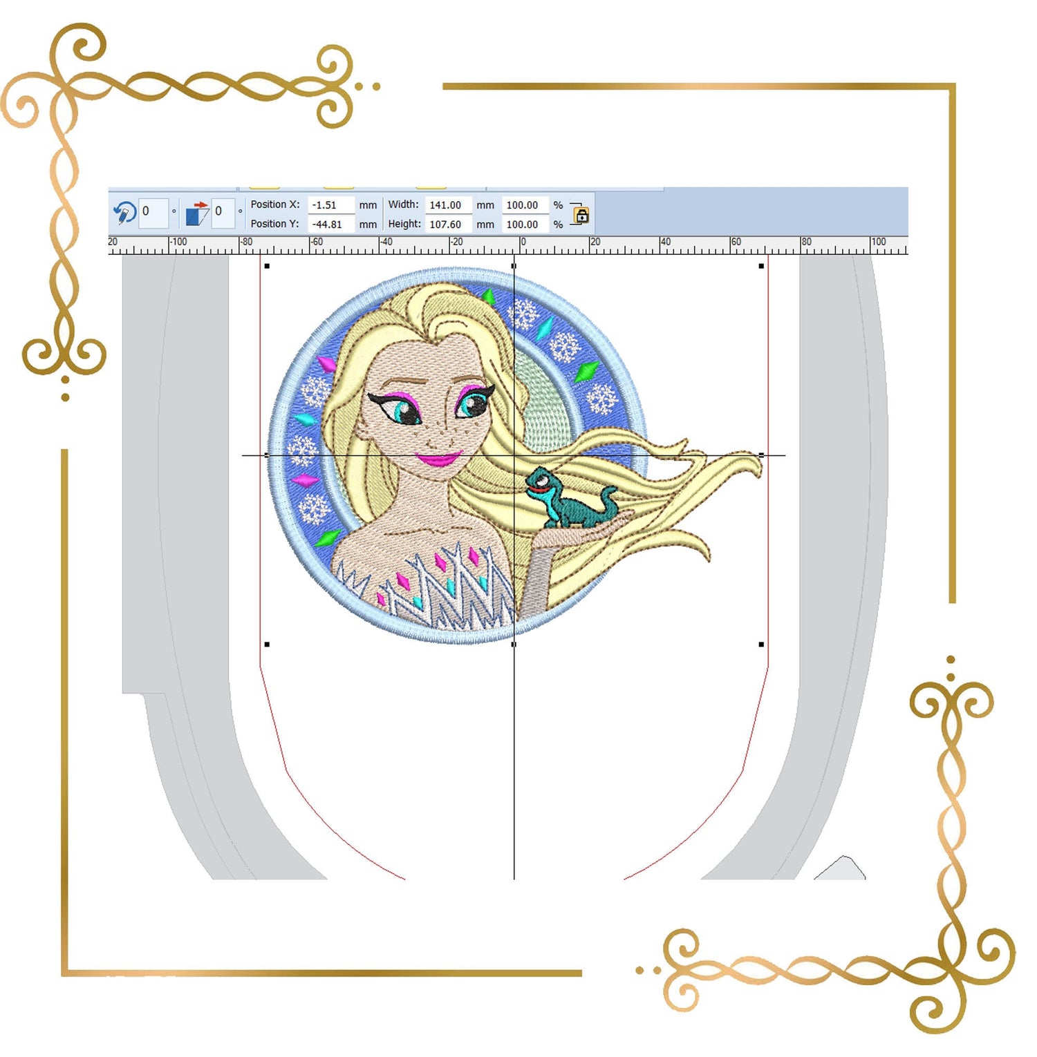 Princess Elsa, Winter, Frozen, Disney character,  magic, fairy tale, Embroidery  machine design  to the direct download